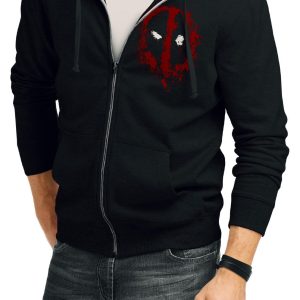 Zipper Hoodie With Front Print Only