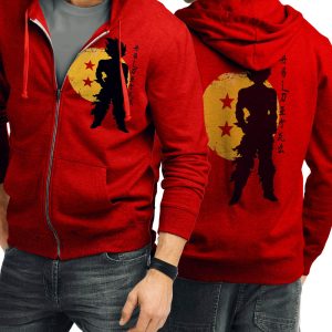 Zipper Hoodie With Front & Back Print